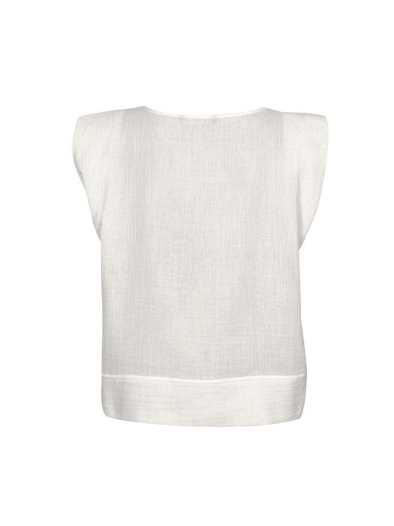 Vatkalı Koton T-shirt - Ekru