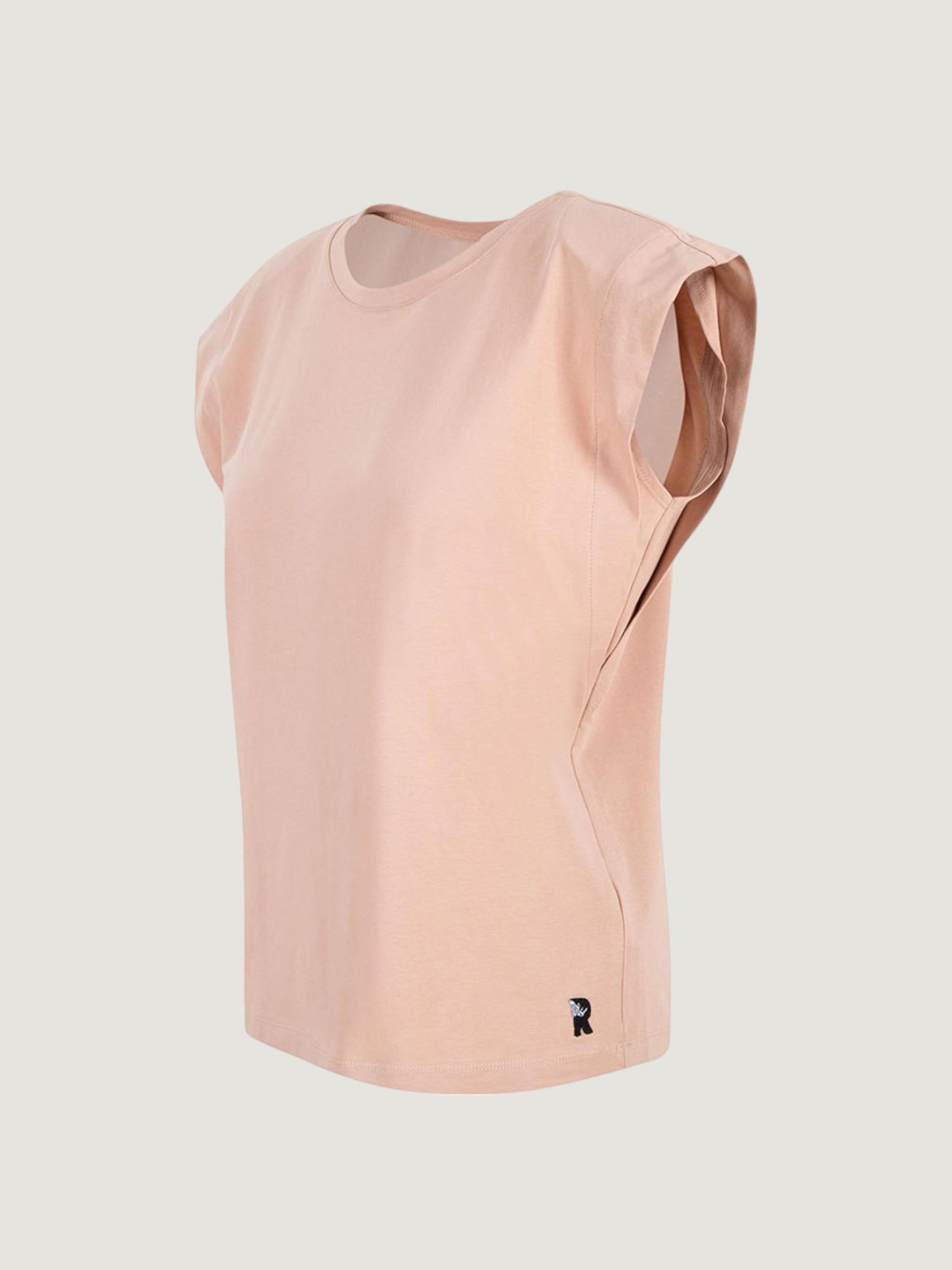 Vatkalı T-shirt - Bej T-shirt Modelleri