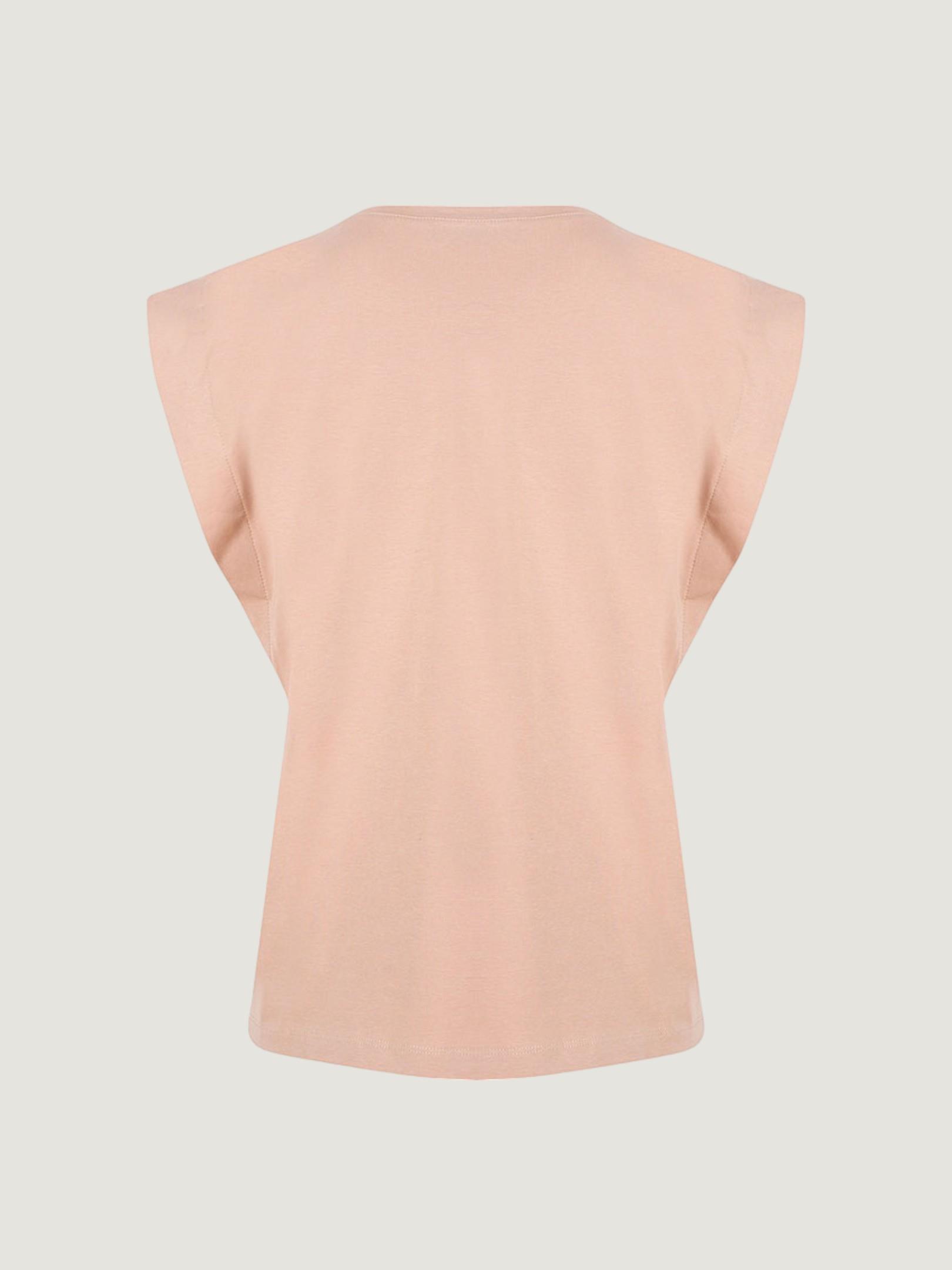 Vatkalı T-shirt - Bej T-shirt Modelleri