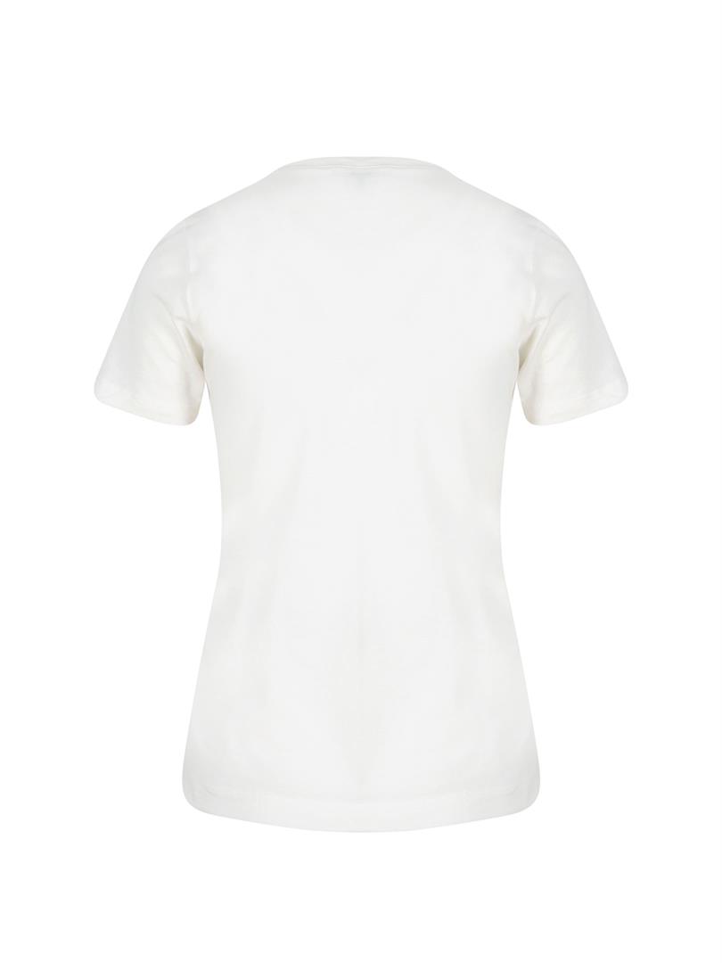 VINI Batik V Yaka Basic T-shırt - Beyaz