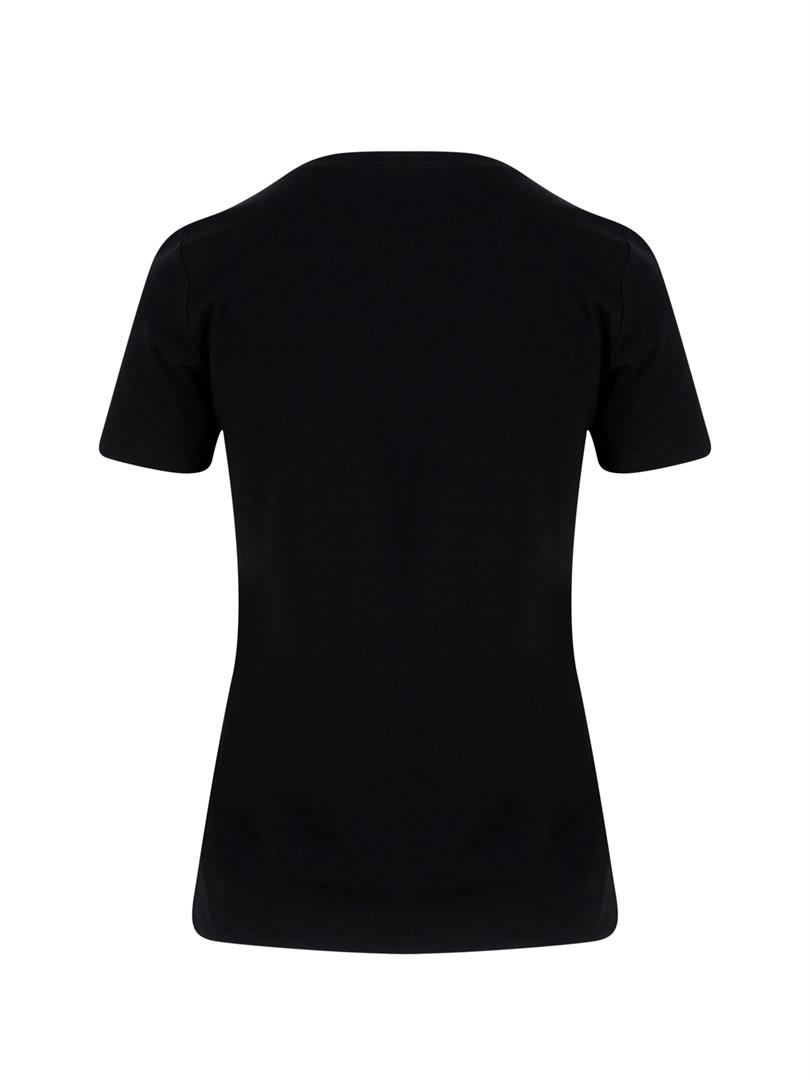 VINI Batik V Yaka Basic T-shırt - Siyah