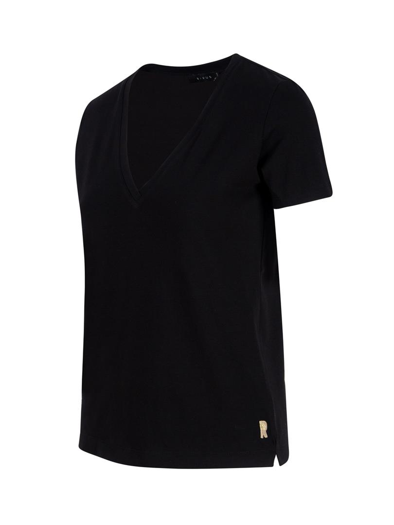 VINI Batik V Yaka Basic T-shırt - Siyah