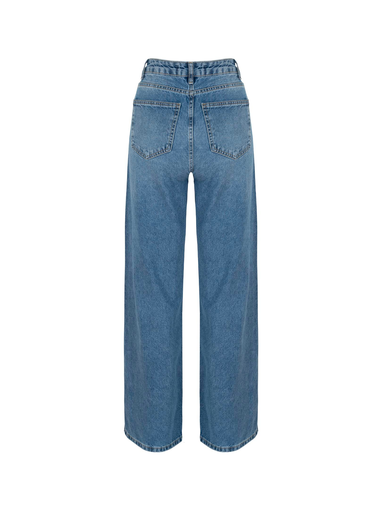 Wide Leg Jean Pantolon - Indigo Pantolon Modelleri