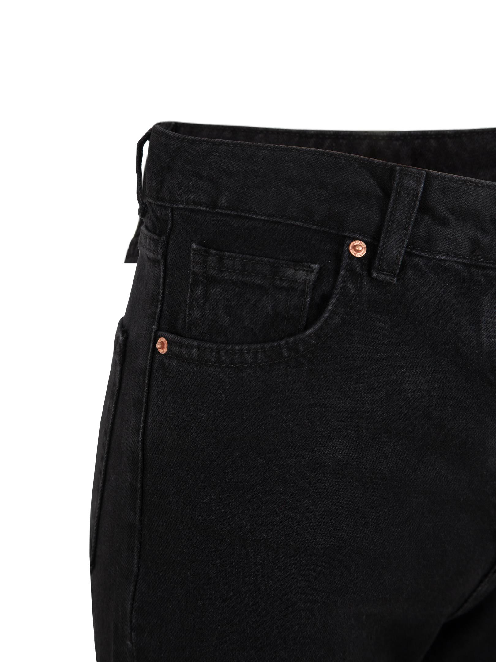 Yüksek Bel Straight Fit Jean Pantolon - Siyah Pantolon Modelleri
