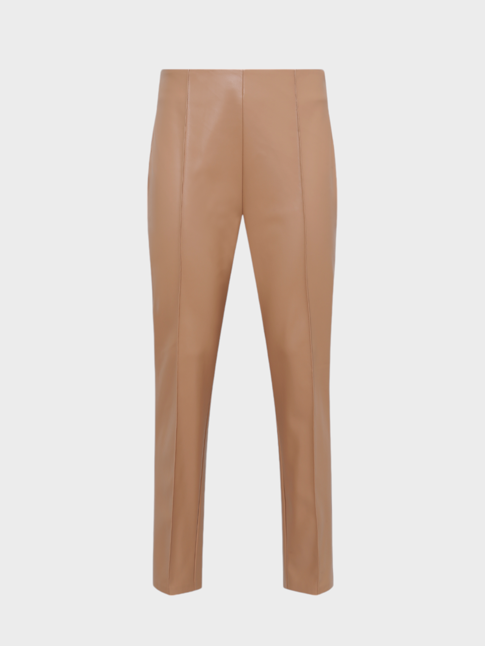 Yüksek Belli Nervür Dikişli Sigara Paça Deri Pantolon Kategorisiz Modelleri