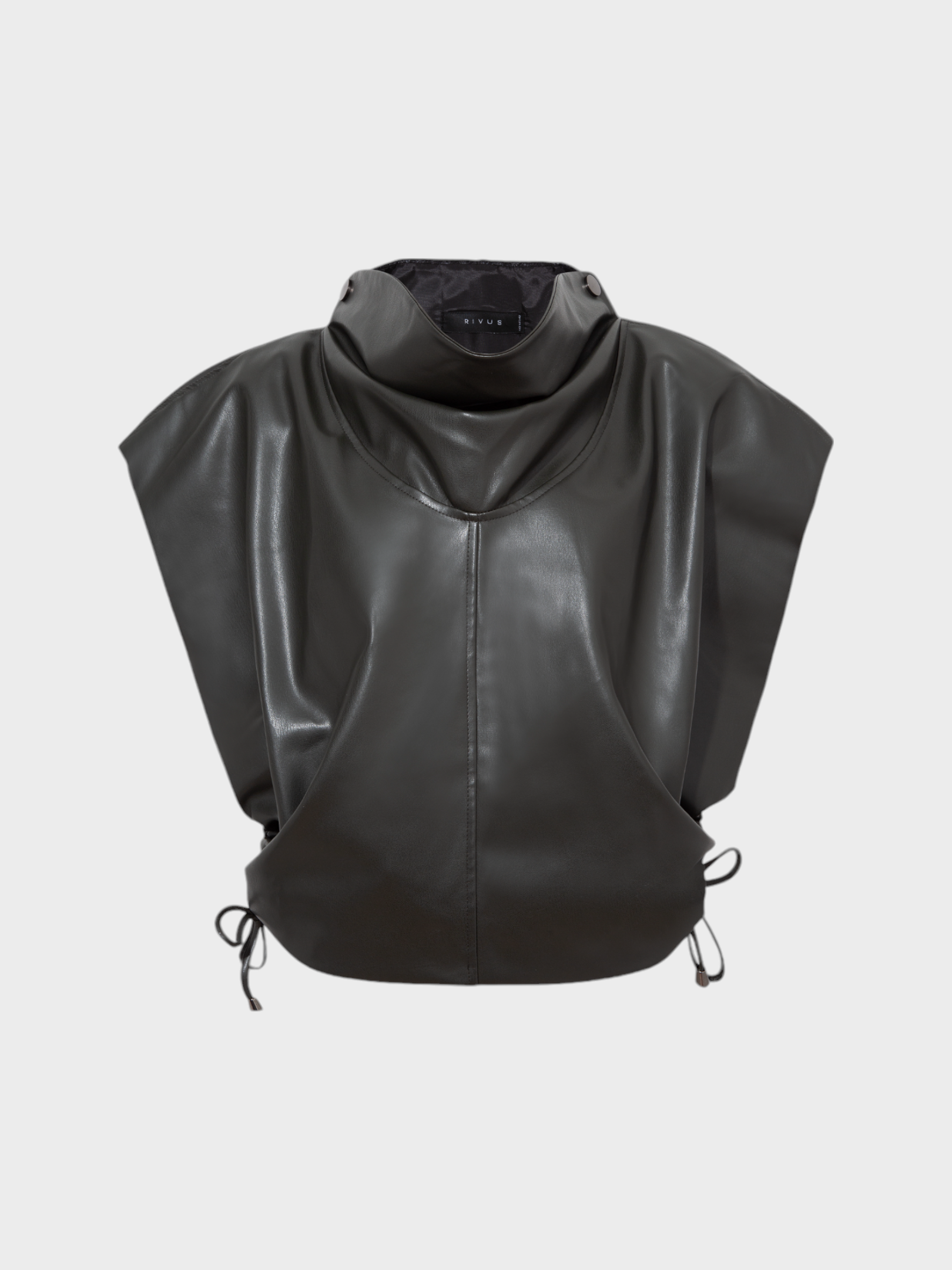 Yüksek Yakalı Kolsuz Deri Yelek Kategorisiz Modelleri