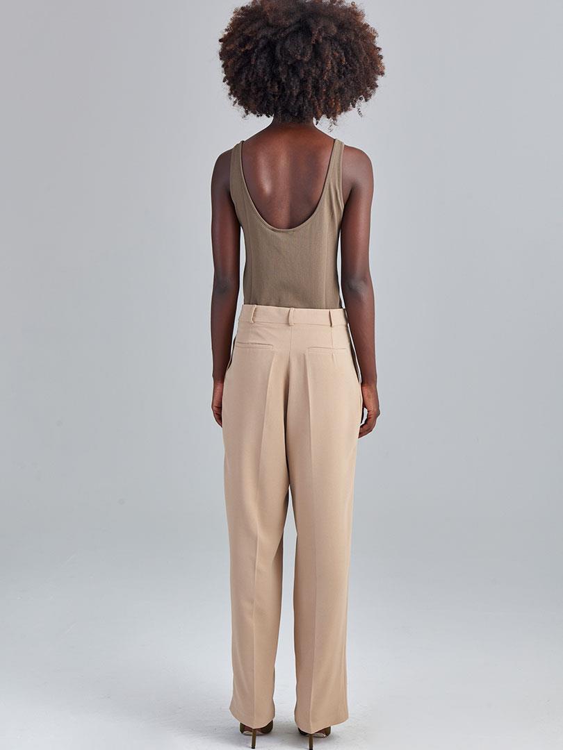 Yüzücü Atlet Kesim Alttan Çıtçıtlı Triko Bodysuit - Haki