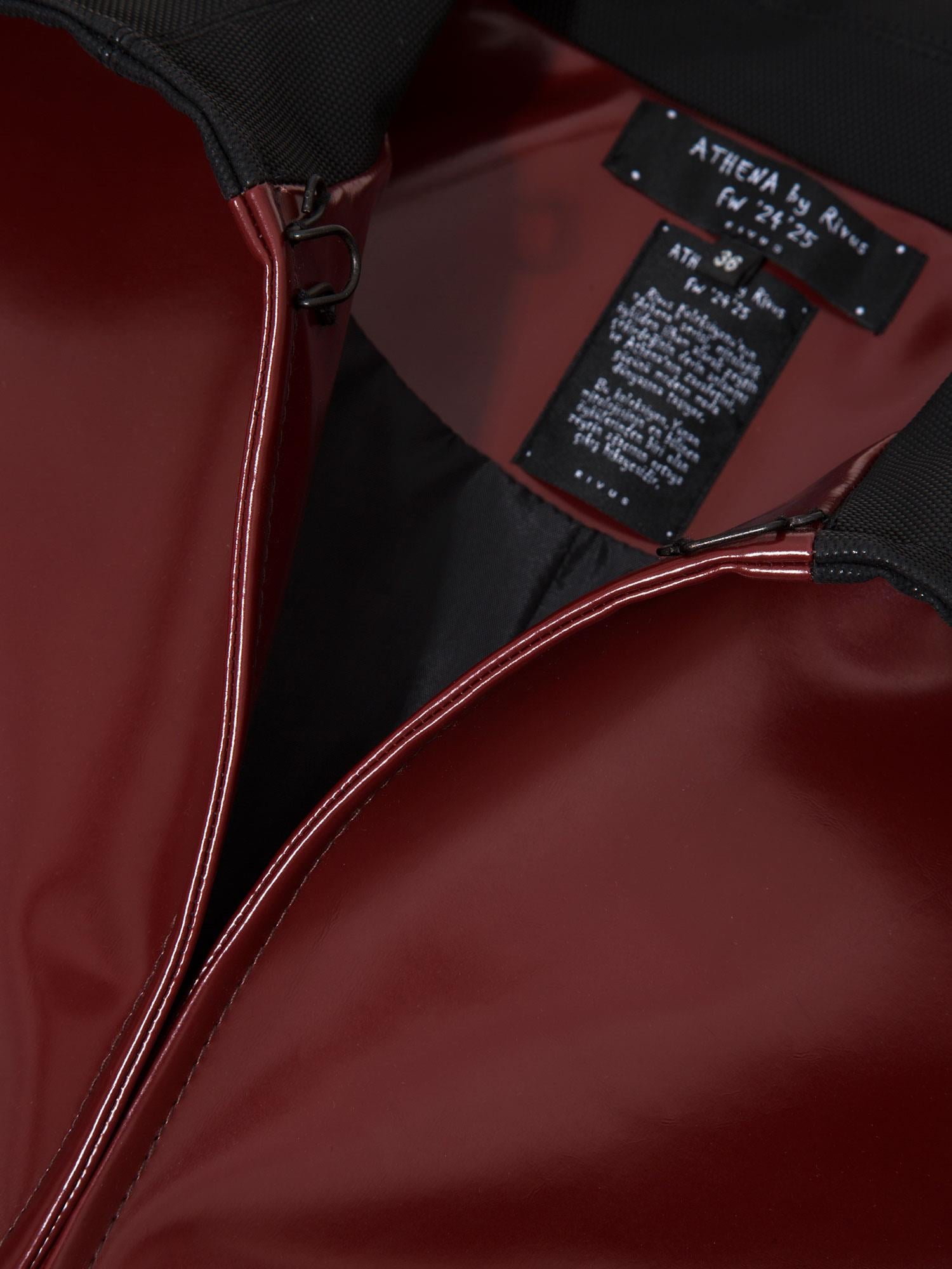 Zeytin Çekirdeği Oversize Ceket - Bordo Vegan Deri Ceket Modelleri