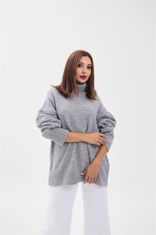 43151 TRİKO BALIKÇI SALAŞ KAZAK-GRİ