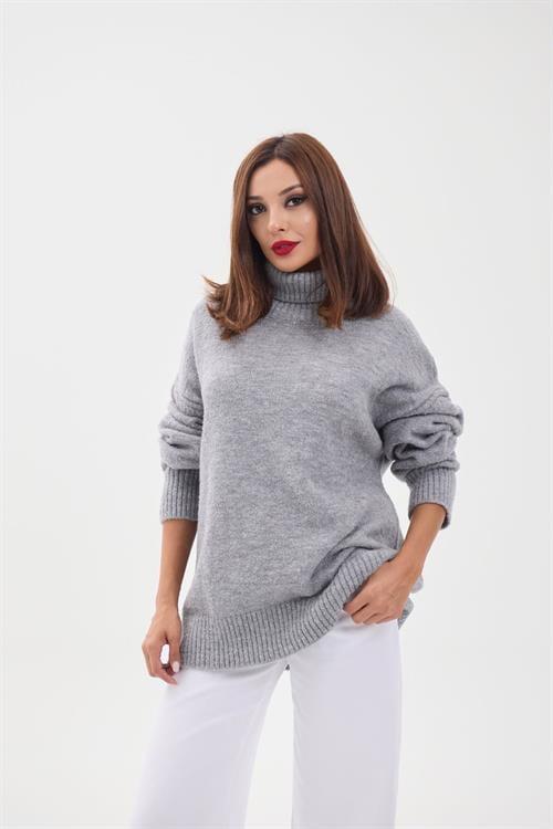 43151 TRİKO BALIKÇI SALAŞ KAZAK-GRİ