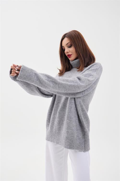 43151 TRİKO BALIKÇI SALAŞ KAZAK-GRİ