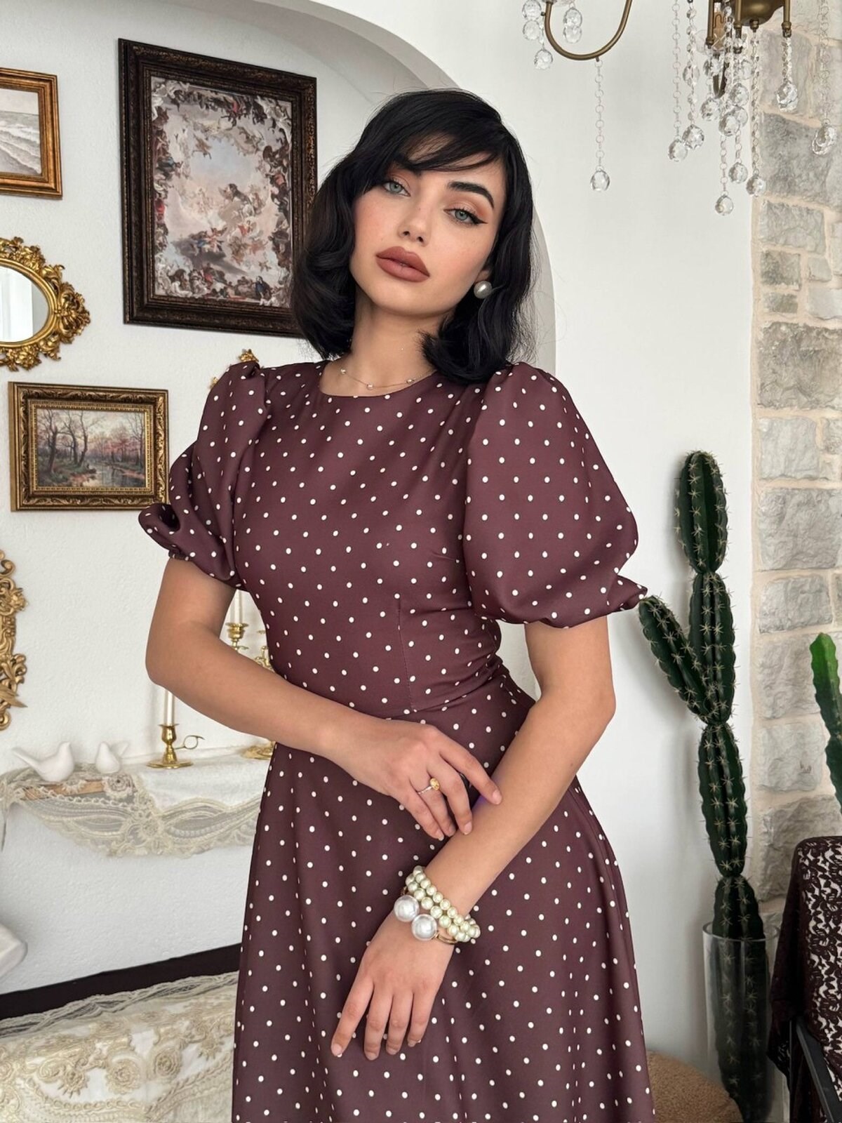 Agle Balloon Sleeve Dress