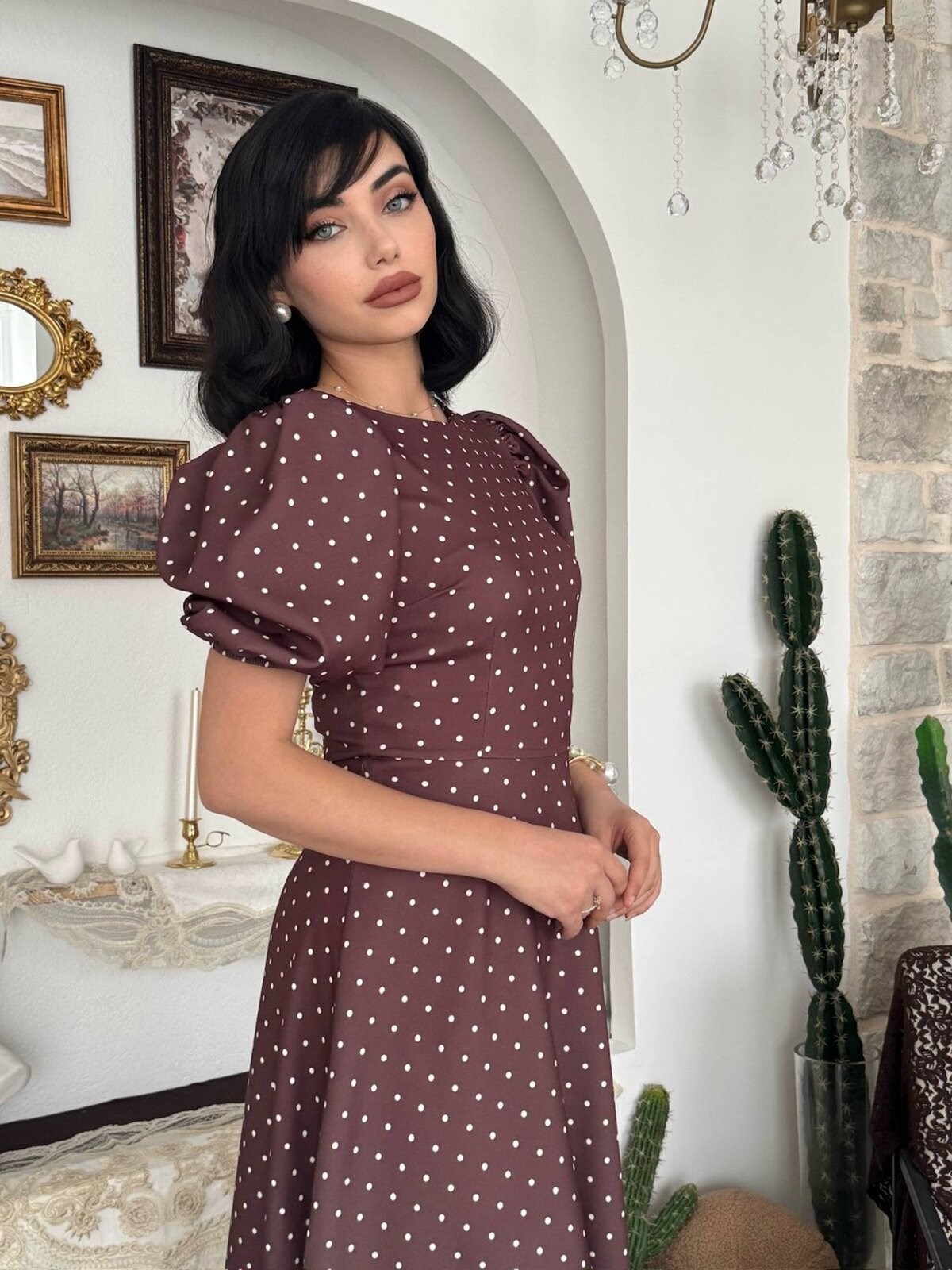Agle Balloon Sleeve Dress