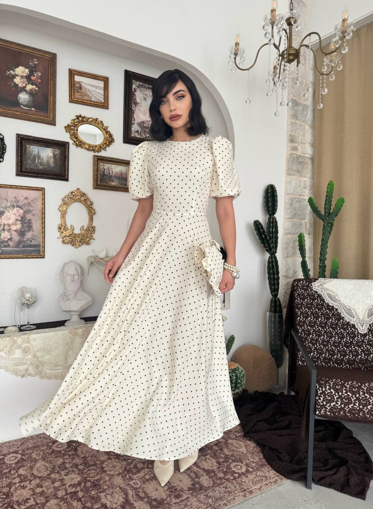 Agle Balloon Sleeve Dress