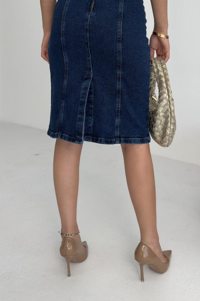 Askılı Fermuarlı Midi Elbise 3051-26-(S-XL)