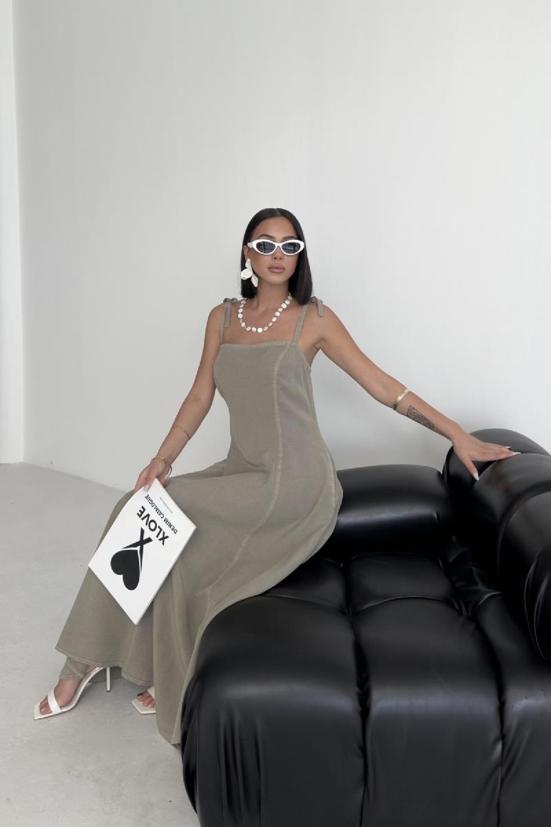 Bağcık Detaylı Volanlı Elbise 3052-26-(S-XL)