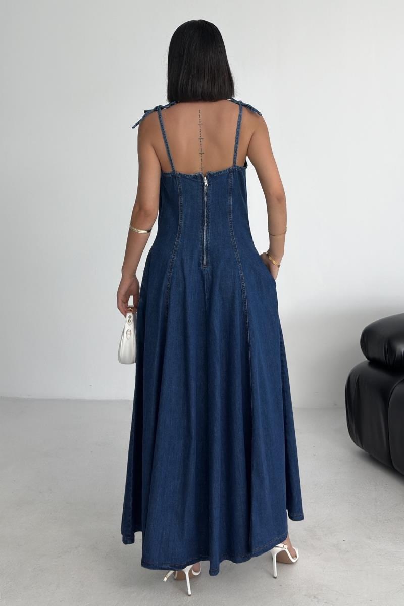 Bağcık Detaylı Volanlı Elbise 3052-26-(S-XL)