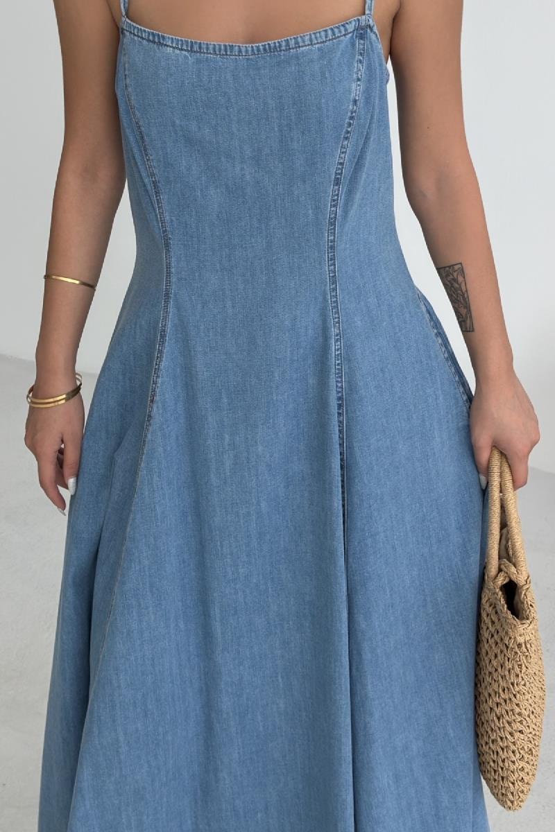 Bağcık Detaylı Volanlı Elbise 3052-26-(S-XL)