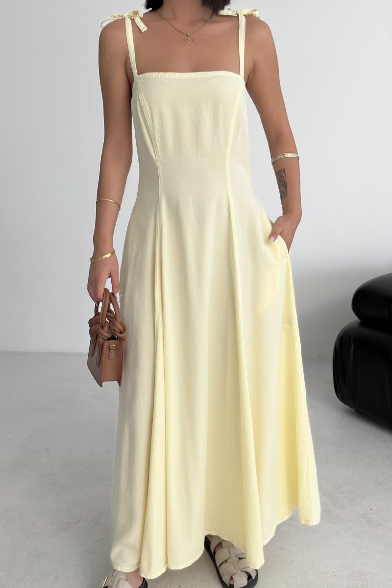 Bağcık Detaylı Volanlı Elbise 3052-26-(S-XL)