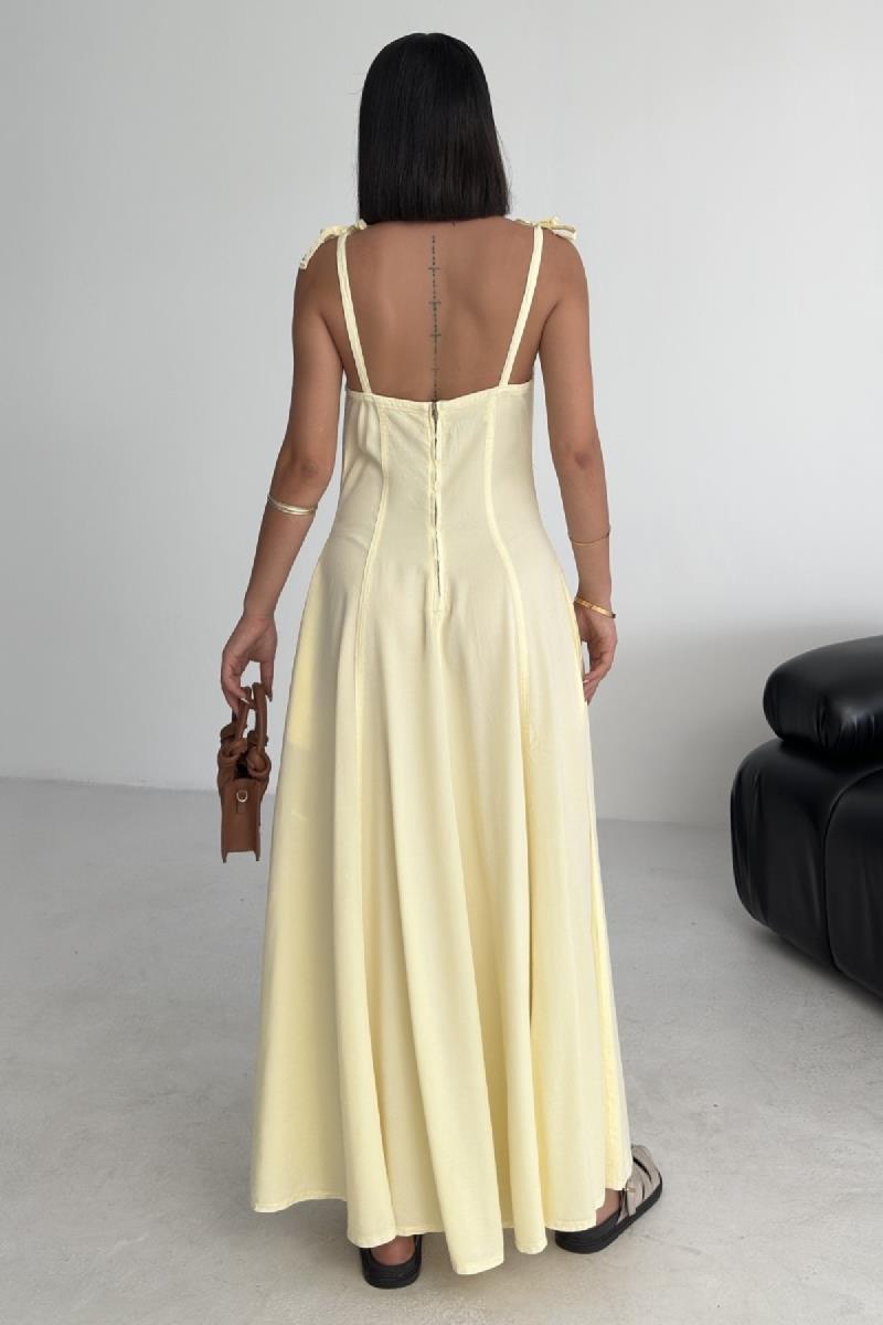 Bağcık Detaylı Volanlı Elbise 3052-26-(S-XL)