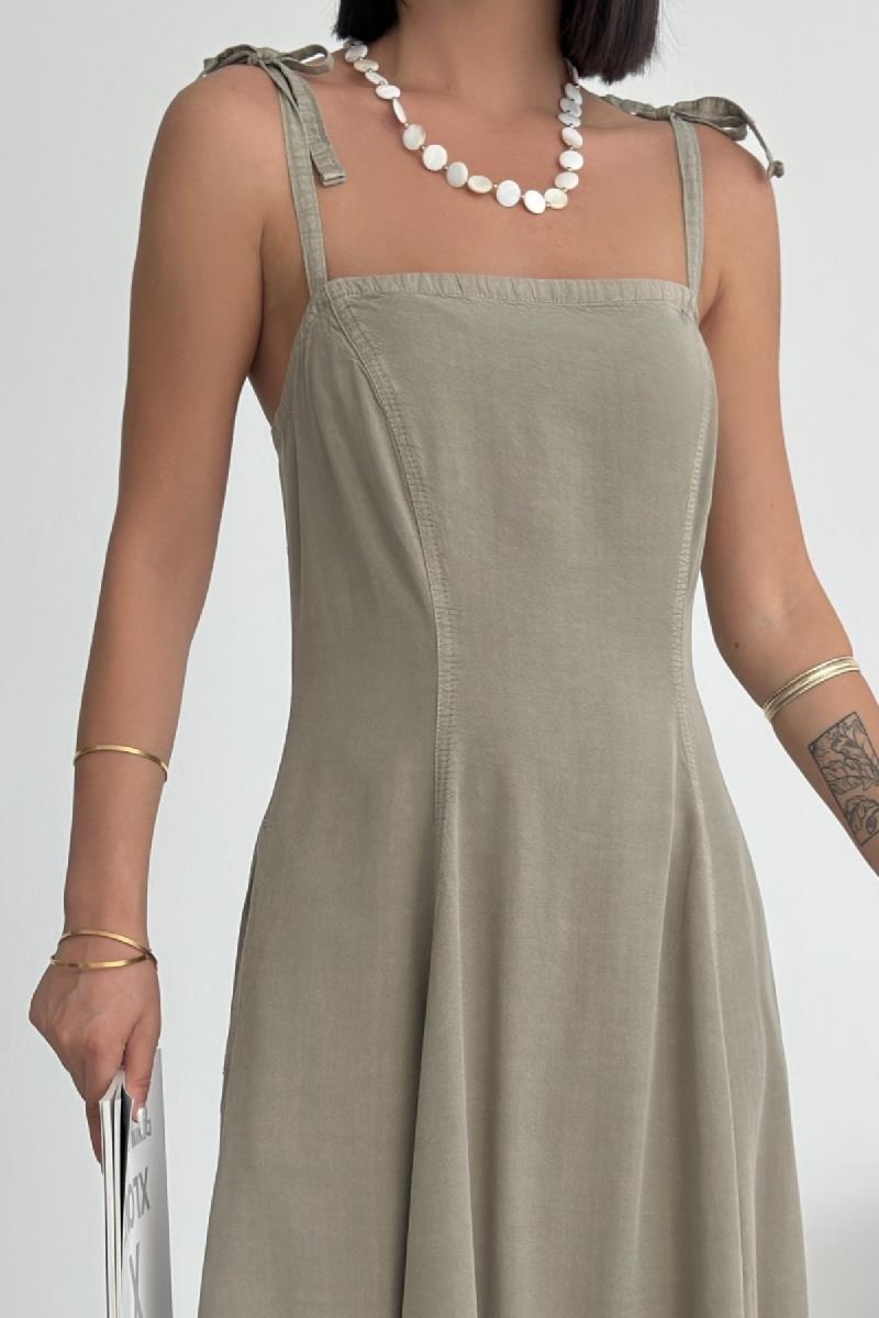 Bağcık Detaylı Volanlı Elbise 3052-26-(S-XL)