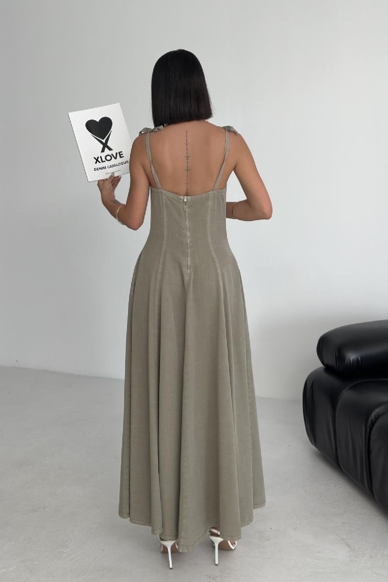 Bağcık Detaylı Volanlı Elbise 3052-26-(S-XL)