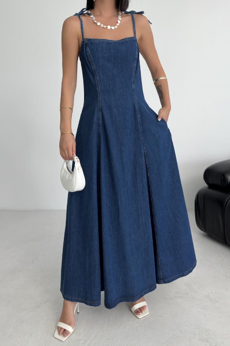 Bağcık Detaylı Volanlı Elbise 3052-26-(S-XL)