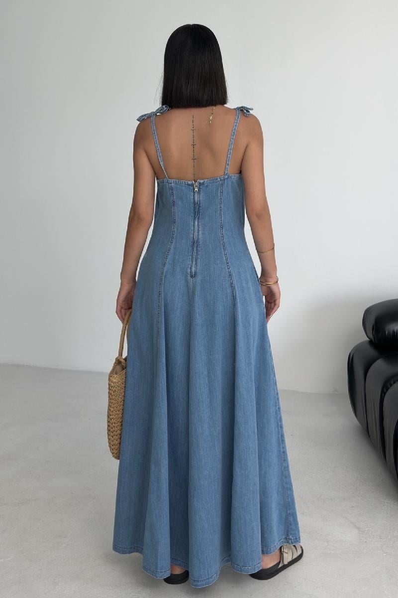 Bağcık Detaylı Volanlı Elbise 3052-26-(S-XL)