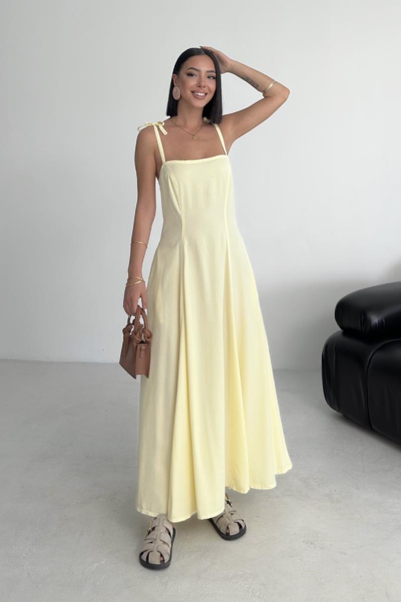 Bağcık Detaylı Volanlı Elbise 3052-26-(S-XL)