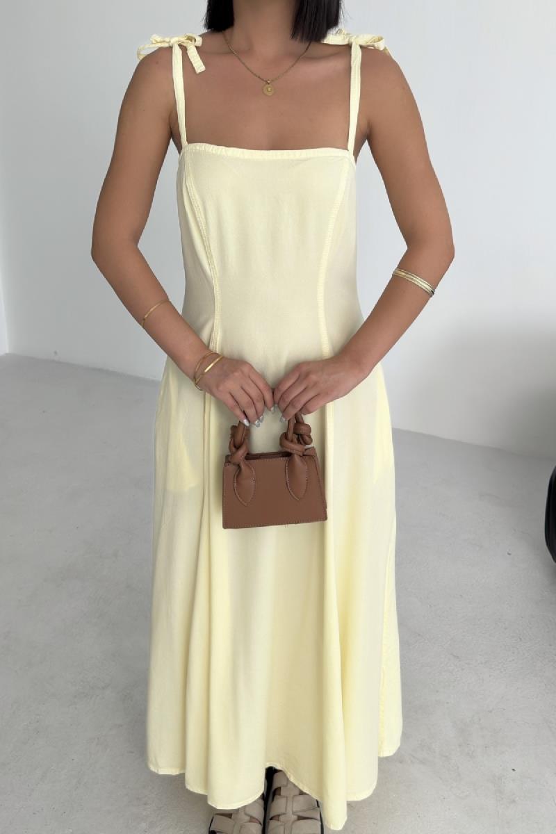 Bağcık Detaylı Volanlı Elbise 3052-26-(S-XL)