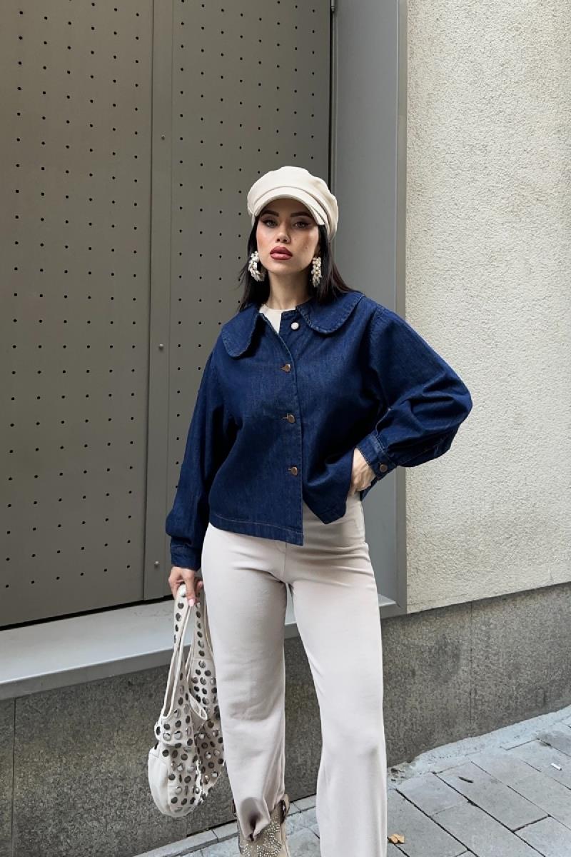 Bebe Yaka Gömlek 6095-17-(S-XL)