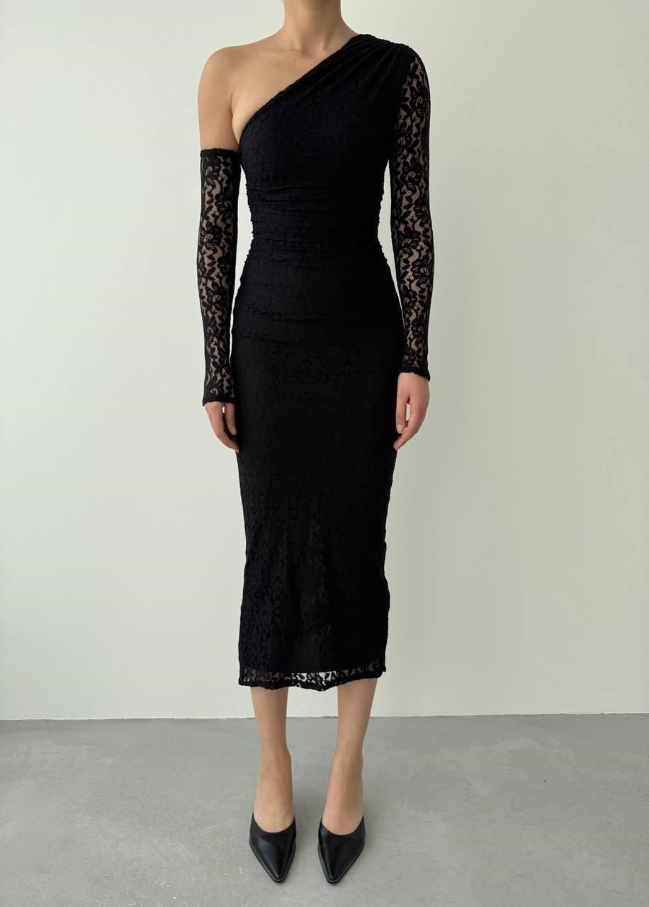 Bees One Shoulder Detailed Dress