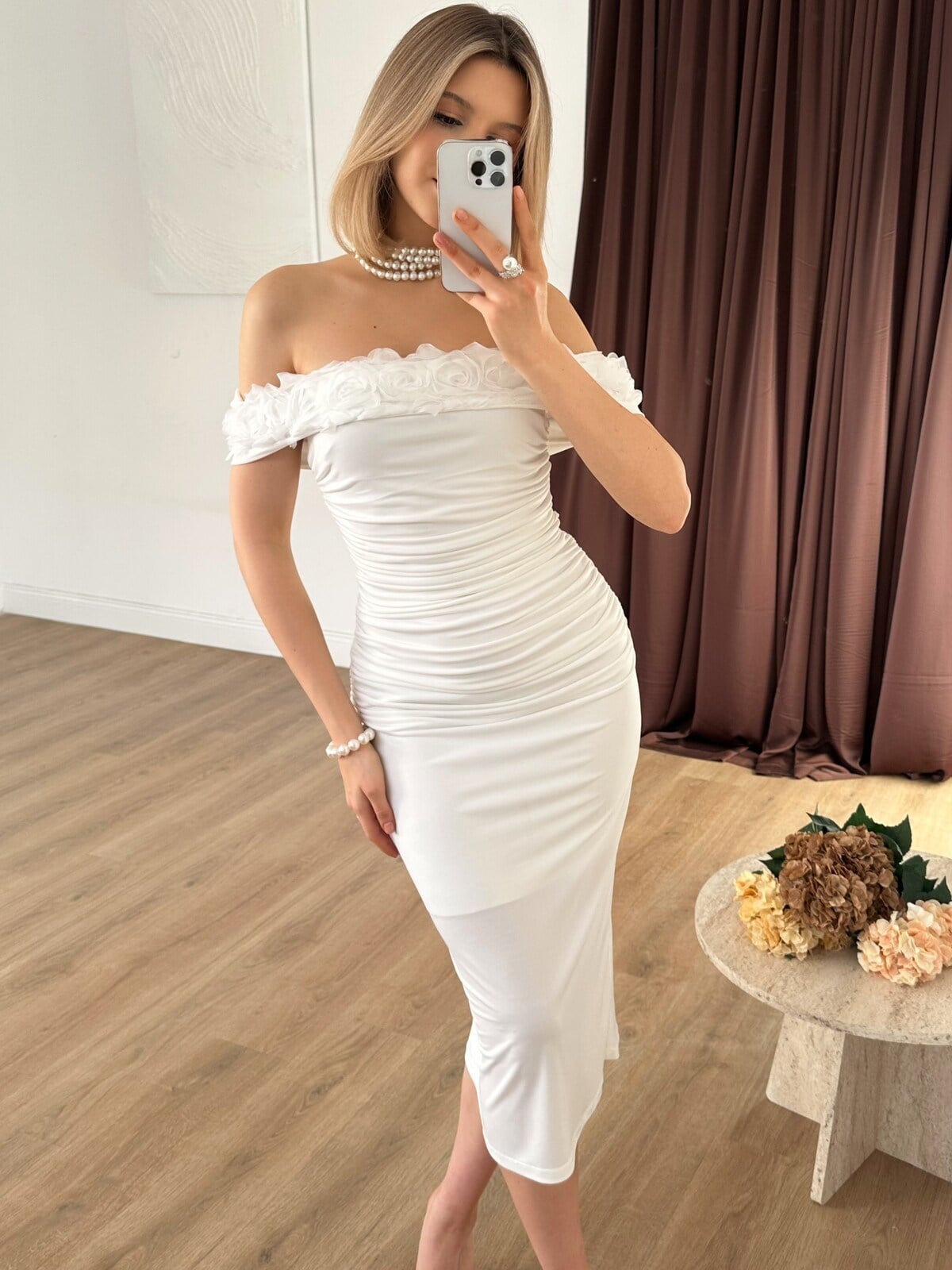 BEYAZ 1078 ELBİSE