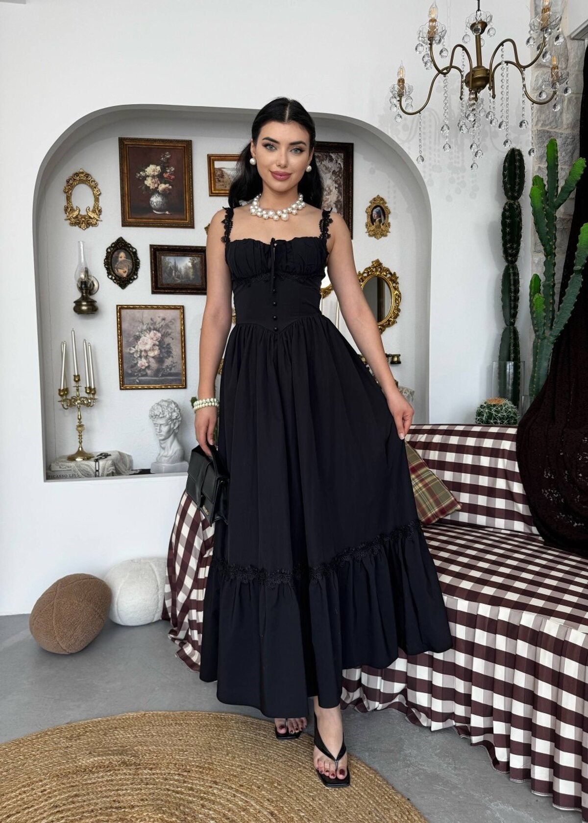 Ceck Midi Dress