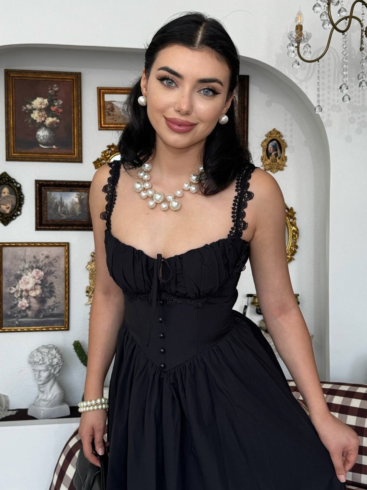 Ceck Midi Dress