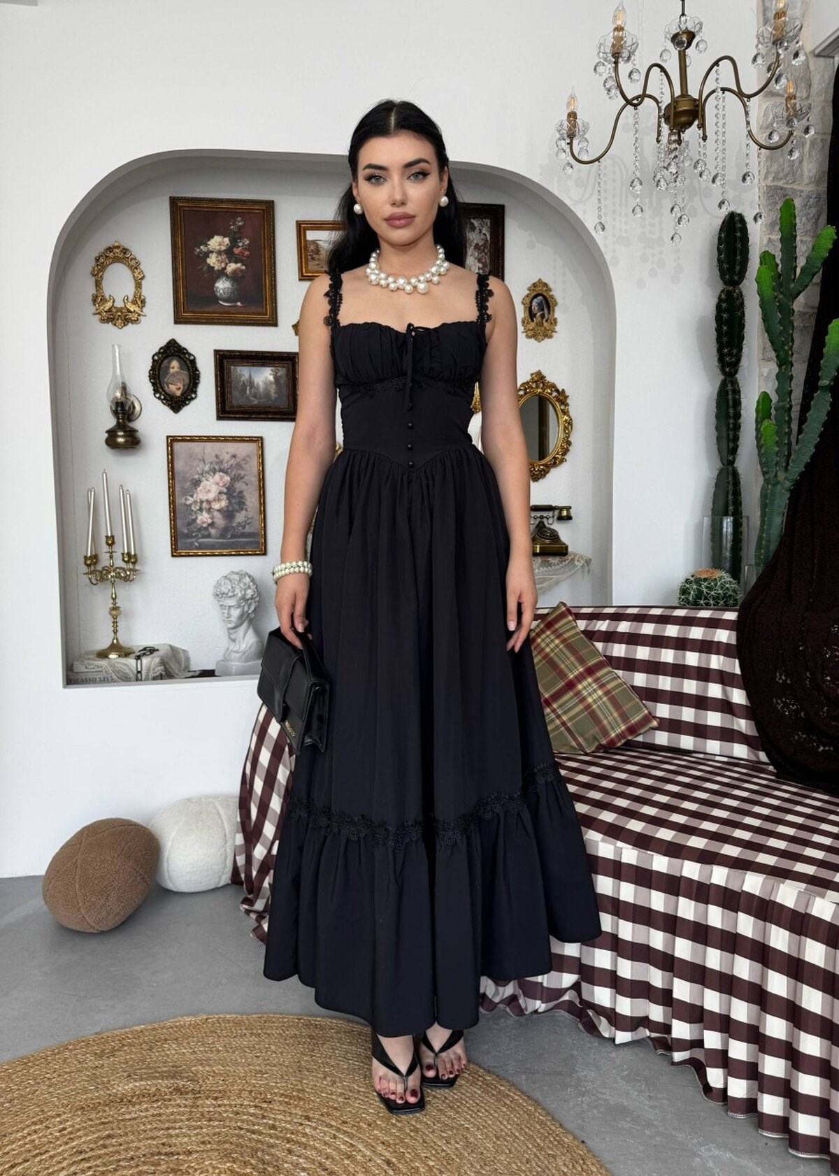 Ceck Midi Dress