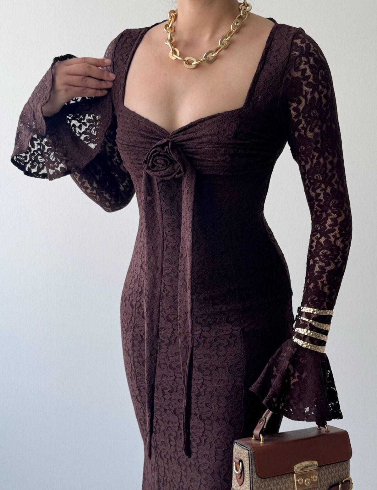 Cesam Rose-Detail Dress