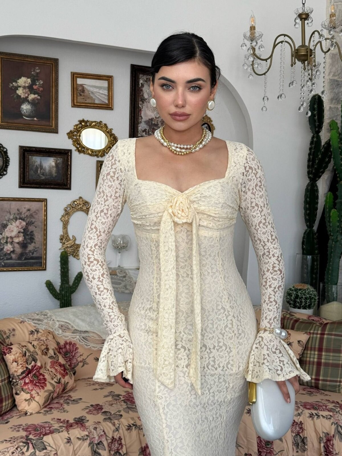 Cesam Rose-Detail Dress