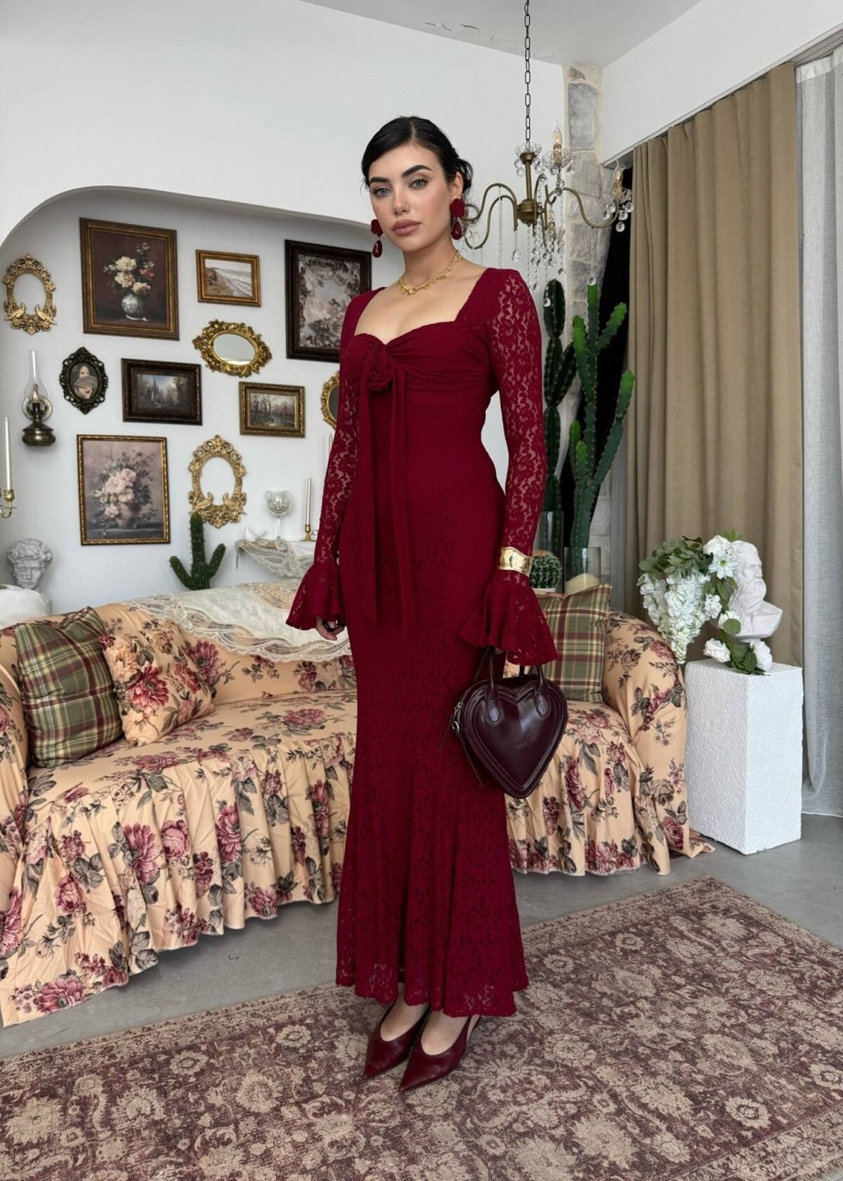 Cesam Rose-Detail Dress