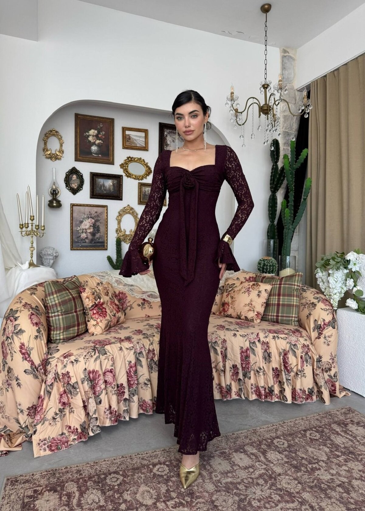 Cesam Rose-Detail Dress