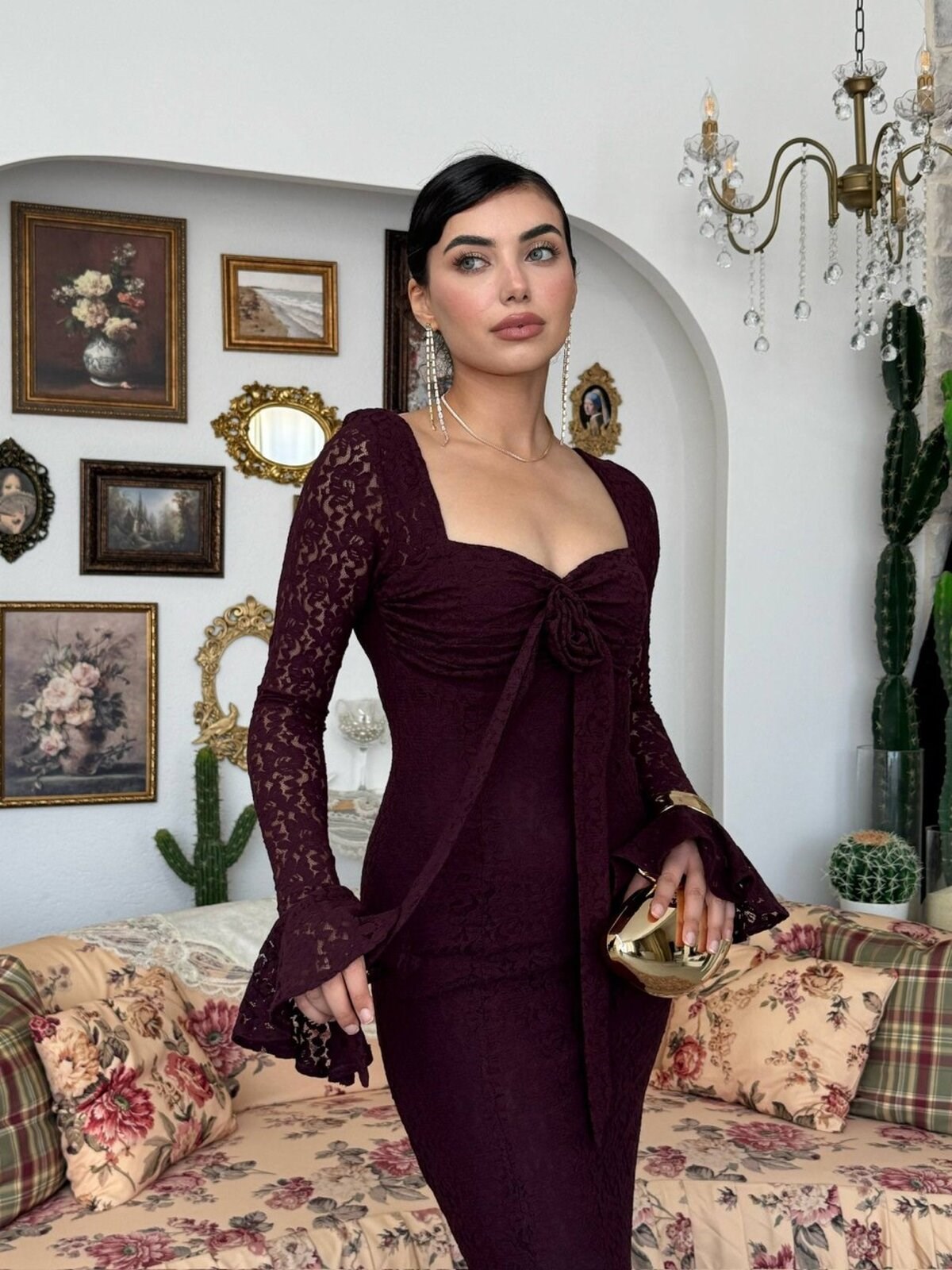 Cesam Rose-Detail Dress