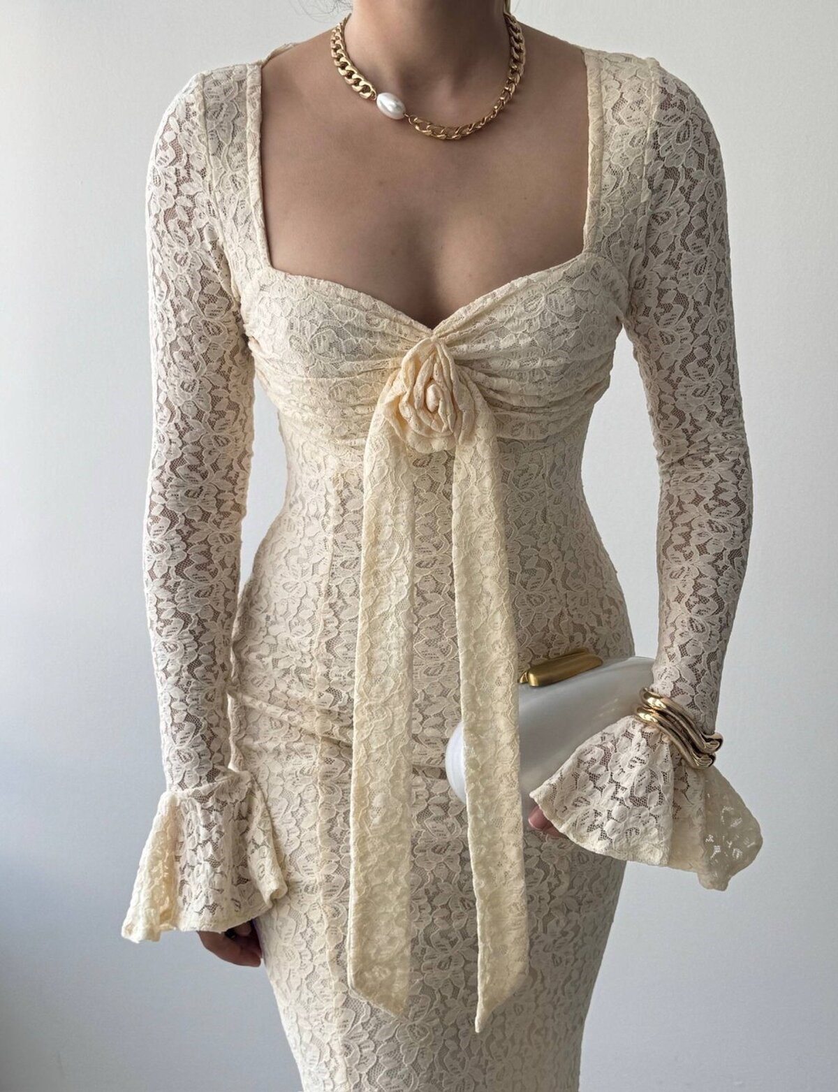 Cesam Rose-Detail Dress