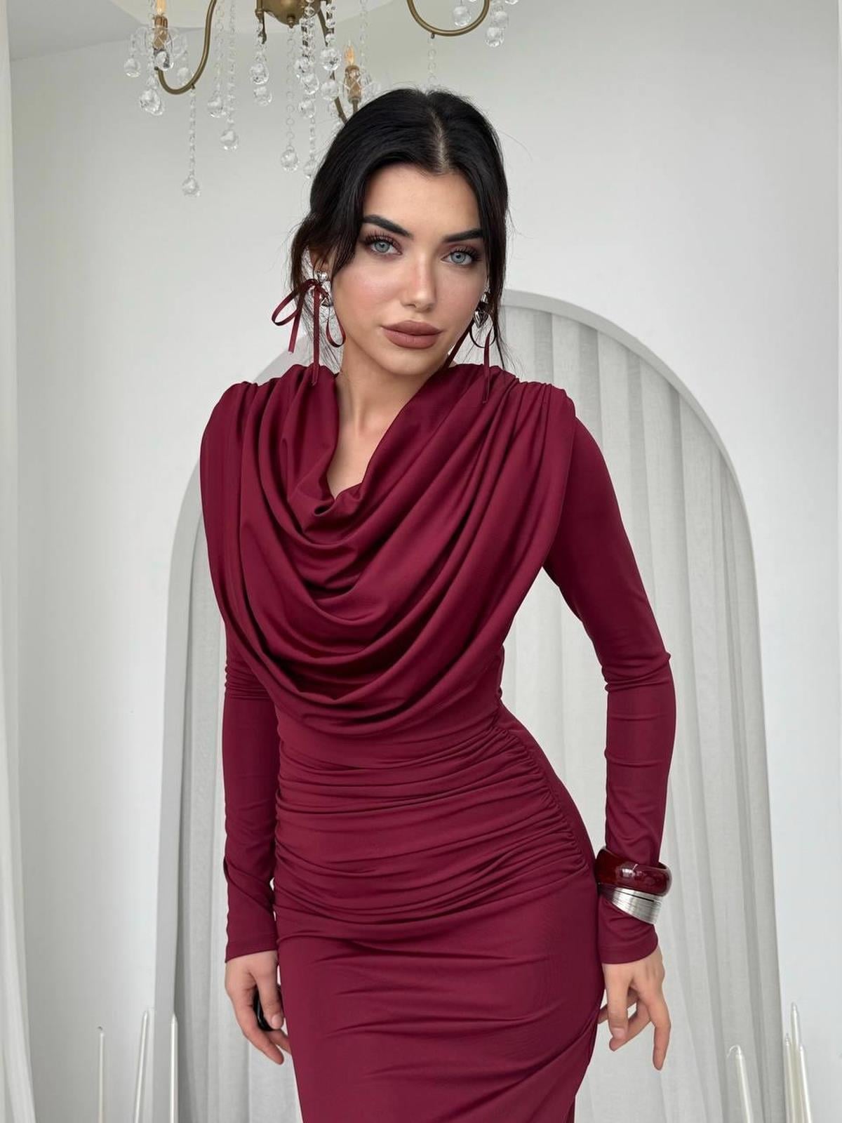 Crimson Drape Dress
