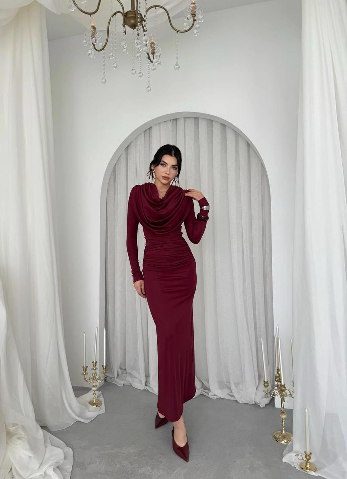 Crimson Drape Dress