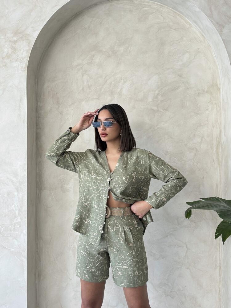 D 2746 NAKIŞLI ŞORT - AÇIK HAKİ