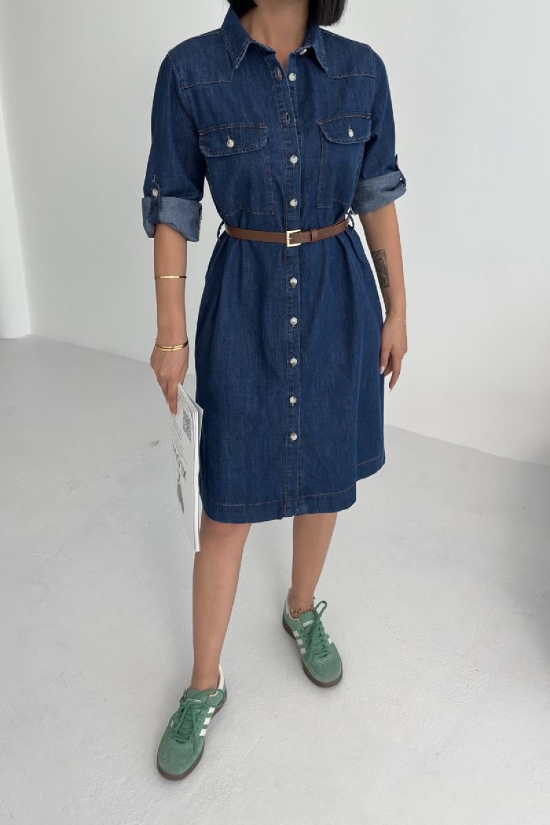 Düğmeli Uzun Gömlek 6102-26-(S-XL)