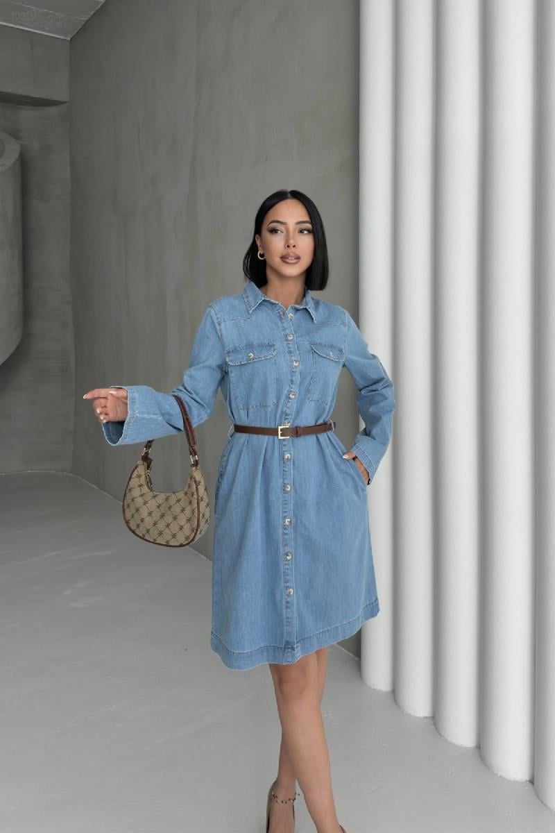 Düğmeli Uzun Gömlek 6102-26-(S-XL)