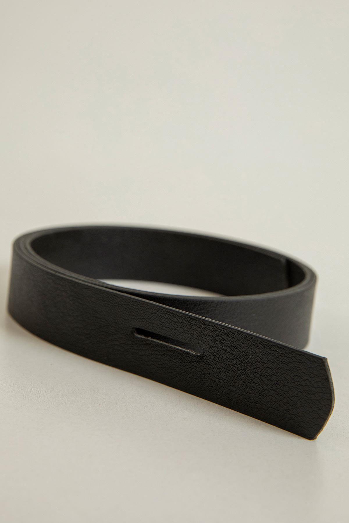 Faux Leather Fabric Gateway Women's Belt-Black