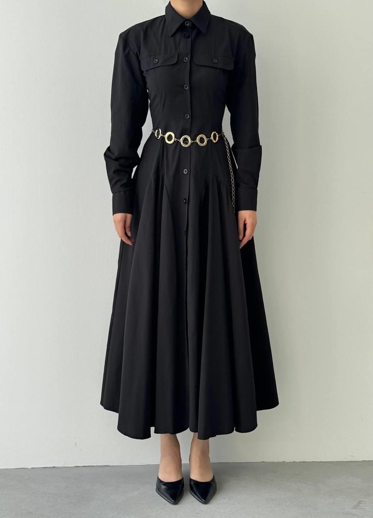 Feris Button Detailed Dress
