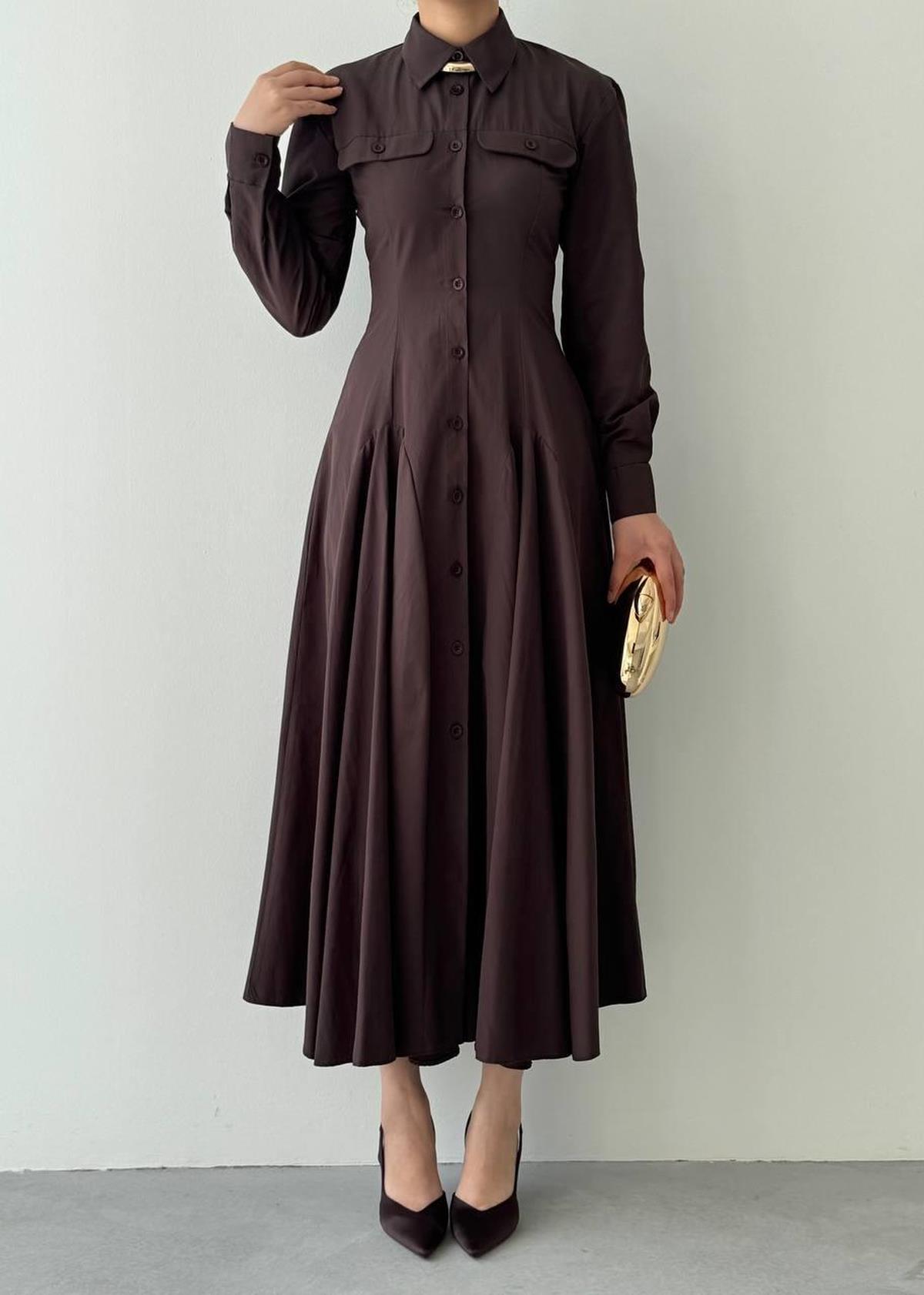 Feris Button Detailed Dress